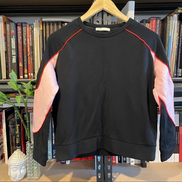 Maje Color Block Cropped Sweatshirt - Picture 2 of 12
